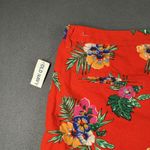 Old Navy  Shorts Womens 12 Red Floral Linen Blend 3.5 Inseam Tropical Summer NWT Photo 6