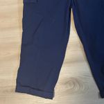 Chico's  1.5 Navy Blue Cargo Capri Pants Cropped Lightweight Cotton Spandex Medium Photo 5
