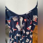Angie  Women's Navy Ruffle Top Sleeveless Floral Dress Sundress Size M Photo 5