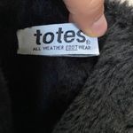 Totes Black Quilted Zipper Front Faux Fur Lined Rain Boots Size 6 Photo 5