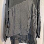 Inizio Gray Grey Tiered Italian Made Long Sleeve Top Size Medium Lagenlook Boho Photo 0