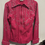 Rod’s Hot Pink Long Sleeve Studded Western Shirt Size Medium Multiple Photo 0