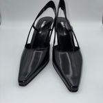 Enzo Angiolini  Eaanara Womens 6M Black Leather Pointed Toe Slingback Heels Chic Photo 1