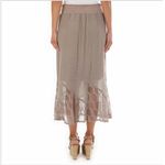 Apt. 9  Grey Sheer Gauze Lace Trim Pull On Skirt Size Large Photo 2