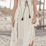 SUNDANCE TALISMAN Baba Boho White Maxi Ruffle embroidered Sleeveless Dress XL Photo 0