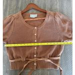 Everlane Organic Cotton Puff Sleeve Button Sweater Top in Rust Women’s sz Medium Photo 9