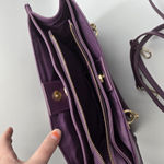 Bebe  Bella Smooth Medium Satchel Handbag Shoulder Bag Crossbody Purse Purple Photo 7