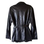 Marc New York Andrew  Women’s Black Leather Jacket Zip w/ Belt Tie Size XL Photo 2