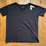 Aerie  Distressed Faded Black V-Neck Boyfriend T-Shirt Small NWT Photo 2