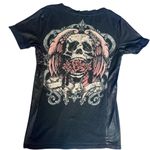 Y2K Bling Los Angeles Bus Top Gothic Grunge Tee! Black Photo 4