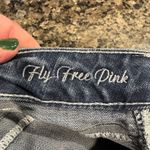 Cowgirl Tuff Women’s Jeans Size 24x36 Fly Free Pink Feather Embroidered Aztec Blue Photo 5