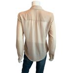 Cache Vintage Metallic Gold Polka Dot Sheer Button Up Blouse Top Size M Photo 3