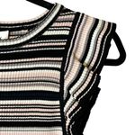 Milly  Micro Stripe Mini Mermaid Ribbed Stretch Knit Midi Dress Bodycon NWT Small Photo 6