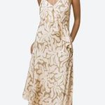 Mon Renn High Tide Strappy Midi Dress	High Tide Print Stone Vacation Party Small Tan Photo 0