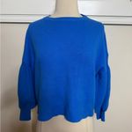 Oat Sweater Blue Small Balloon Sleeves Round Neck Long Sleeve Viscose Blend Photo 1
