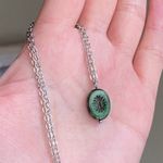 Handmade retro vintage chic whimsical style quality Czech glass bead simple necklace💚 Photo 4