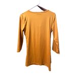 Doublju Yellow Wrap Top 3/4 Sleeve Ruched V Neck Casual T Photo 4