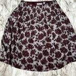 Liz Claiborne Purple And Blue Silk Midi A-Line Pleated Skirt Drop Waist Floral Photo 0