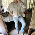 Goodnight Macaroon  Women’s Small Lace Up White Longsleeve New NWT Photo 1