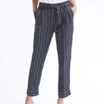 Banana Republic NWT  LUXE LINEN AVERY VERTICAL STRIPE‎ PANTS SIZE 0 STRAIGHT LEG Photo 2