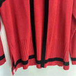 Misook EXCLUSIVELY  Open Front Knit Cardigan Sweater Black Red Sz xS Photo 3
