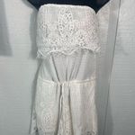 Deja Vu White Islet Brocade Lace Sleeveless Romper Size Large EUC Photo 0