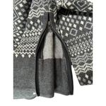 T by Talbots Womens Fair Isle Knit Cowl Neck Long Sleeve Sweater Gray Size XS Black Photo 3