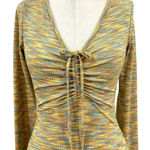 Lisa Says Gah Lotta Long Sleeve Ribbed Space Dye Minidress In Honeydew Size XS Photo 5