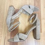 Sam Edelman  Yancy Tan Suede Block Heel Sandal Ankle Strap Peep Toe Beige Size 11 Photo 7