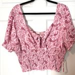 Stella Tweed NWT Pink Paisley Crop Top Photo 1