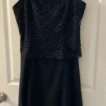 Black wedding dress‎ with lace bodice and chiffon skirt and straps Size XL Photo 3