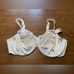 Just My Size  Vintage Bra White Satin Lace Pearl Detail 1985 Underwire NWT 44D #2 Photo 1