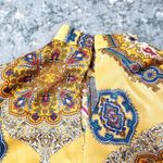 ZARA  Satin High Neck Paisley Yellow Midi Dress Size: S Photo 9