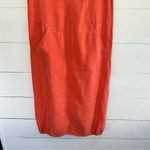 Oska Women’s Orange Linen Vneck Short Sleeve Maxi Dress Size 1 (US6 Photo 4