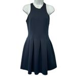 Alexander Wang  Navy Blue Black Pleated Neoprene Scuba Mini Racerback Dress sz S Photo 1
