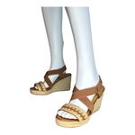 G.H Bass & co women’s size 8.5 espadrille heels brown with beige rope detail​​ Photo 6