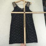 Free People Velvet Mini Dress Black Floral Beaded Sleeves Size 6 Eyelet Flapper Photo 9