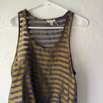 I Love H81  Sheer Striped Racerback‎ Tank Top S High Low Hem Gold Gray Photo 1