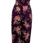 Floral Jumpsuit size medium eggplant in with adjustable straps Photo 0