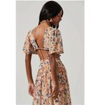 ASTR SEDONA FLORAL BACK CUTOUT MAXI DRESS BLUE CORAL FLORAL Photo 3