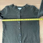Christopher & Banks  100% Cotton Olive Green Button up Cardigan Sweater Sz M Photo 6