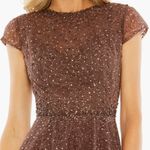 Mac Duggal  Brown Embellished Cap Sleeve A Line Dress size 18 NWT Photo 8