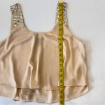 Forever 21 Light Peach Layered Tank Top Sequin Strap Chiffon Double Tier Medium Photo 8