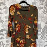 Blu Pepper  Green fall Floral Dress Sz S Photo 0