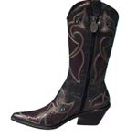 Donald Pliner Western Black Metallic Leather Intricate Stitch Boot New $750 NWT Size 6.5 Photo 0