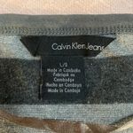 Calvin Klein chili red and slate gray tee with metallic silver for fall/holidays Photo 1