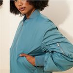 Urban Outfitters BDG Teal Bomber Jacket scrunched sleeves oversized NWT SIZE XS Photo 3