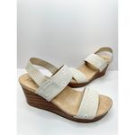 Life Stride  Wedge Sandals Size 8.5 Gray Floral Slingback Open Toe Heels Photo 4