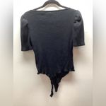 Wild Fable Size L Bodysuit Black Ribbed Short Sleeve Preloved Photo 1