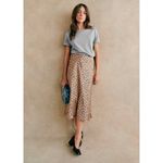 Sézane NWT Sezane Sandy in Leopard Spotted Satin A-line Midi Skirt 38 / 6 Photo 2